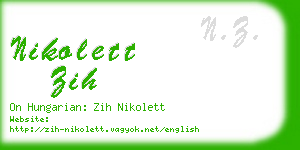 nikolett zih business card